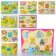 Деревянная игрушка Рамка-вкладыш MD 2102 8видов, в кульке