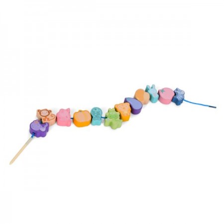 Деревянная шнуровка BabyToys MD 0145 овощи и фрукты
