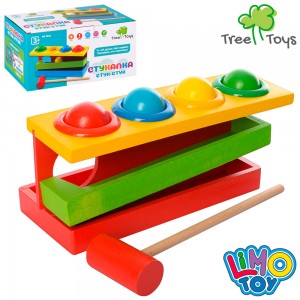 Деревянная игрушка Стучалка MD 0026-1 молоточек, шарики 4шт