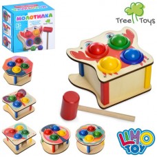 Деревянная игрушка Стукачка MD 1682 15-7,5см., молоточек, шарики 4шт, 6 видов, 1ящик-1вид, в кор-ке