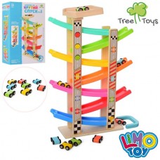 Деревянная игрушка Трек MD 2541 машинки 4см 8шт, в кор-ке