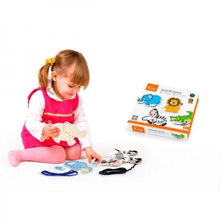 Деревянная шнуровка Viga Toys Африканские зверята Деревянная шнуровка Viga Toys Африканские зверята