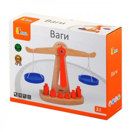 Деревянные обучающие весы Viga Toys с гирями Деревянные обучающие весы Viga Toys с гирями