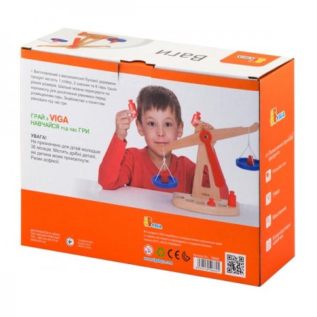 Деревянные обучающие весы Viga Toys с гирями Деревянные обучающие весы Viga Toys с гирями
