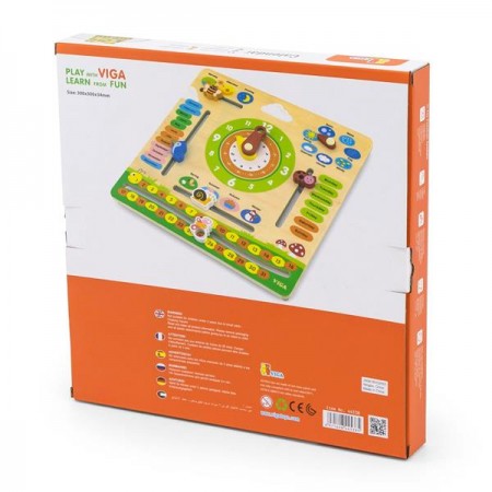 Дерев'яний календар Viga Toys із годинником англ. мова