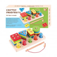 Деревянная доска логическая WToys 40426 с магнитными рыбками