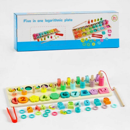 Магнитная доска сортер BabyToy C61714 геометрический деревянный