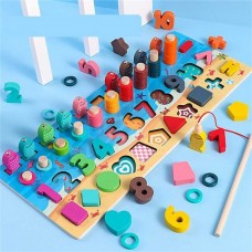 Деревянная рамка-вкладыш BabyToys с магнитной рыбалкой и цифрами Деревянная рамка-вкладыш BabyToys с магнитной рыбалкой и цифрами