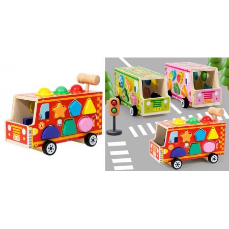 Деревянная каталка с молоточком BabyToys 75629, сортер
