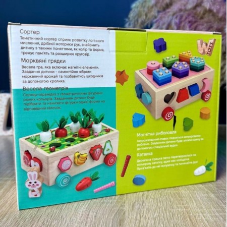 Дерев'яна каталка WToys 22995 логічна для дітей Дерев'яна каталка WToys 22995 логічна для дітей