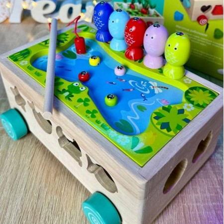 Дерев'яна каталка WToys 22995 логічна для дітей Дерев'яна каталка WToys 22995 логічна для дітей