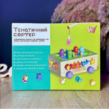 Дерев'яна каталка WToys 22995 логічна для дітей Дерев'яна каталка WToys 22995 логічна для дітей