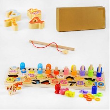 Деревянная доска сортер BabyToys с магнитной рыбалкой для детей Деревянная доска сортер BabyToys с магнитной рыбалкой для детей