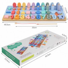Деревянная доска BabyToys с фигурами и магнитной рыбалкой Деревянная доска BabyToys с фигурами и магнитной рыбалкой
