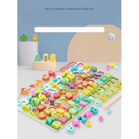 Развивающая деревянная доска BabyToys сортер с буквами и цифрами