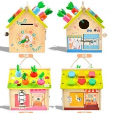 Деревянный развивающий домик BabyToys с сортером и магнитной рыбалкой