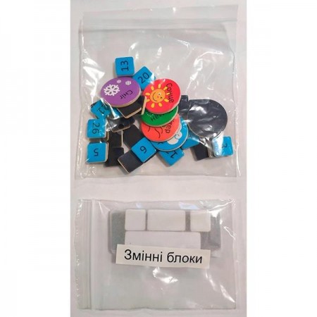 Магнитный календарь Viga Toys с часами на украинском языке 50377U