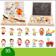 Деревянный магнитный пазл BabyToys с доской для рисования