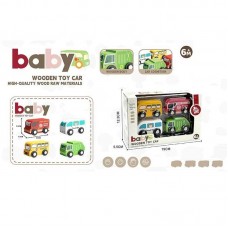 Деревянные машинки BabyToys YE 031, 4 штуки Деревянные машинки BabyToys YE 031, 4 штуки