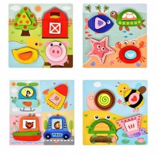 Деревянные рамки-вкладыши BabyToys, 4 пазла, от 2 лет