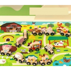 Деревянный поезд с магнитом BabyToys животные цифры Деревянный поезд с магнитом BabyToys животные цифры