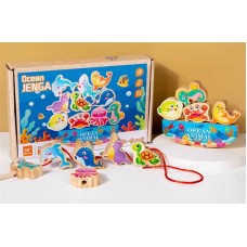 Деревянный балансир BabyToys морские животные 10 фигурок Деревянный балансир BabyToys морские животные 10 фигурок