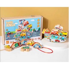 Деревянный балансир BabyToys Транспорт 10 фигурок