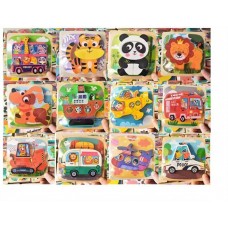 Деревянные рамки-вкладыши BabyToys 4 штуки разные цвета