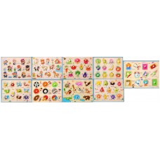 Деревянные вкладыши BabyToys C 77014 с ручкой, микс видов