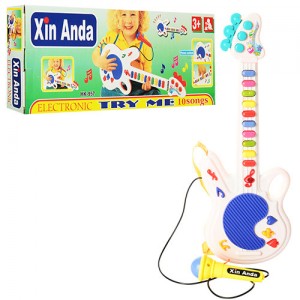 Дитяча іграшкова гітара 957 мікрофон, музика, світло