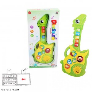 Детская игрушечная гитара CY-7034B 37 см, музыка, звук англ, звуки животных, свет