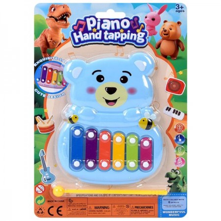 Детский ксилофон BabyToys 6 тонов с животными на листьях Детский ксилофон BabyToys 6 тонов с животными на листьях
