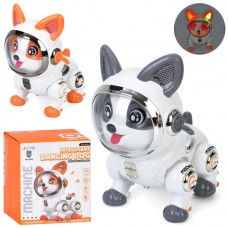 Музыкальная игрушка 0846 собака, 16см, музыка, звук, свет, ходит/танцует, 2 цвета, на бат-ке, в кор-ке