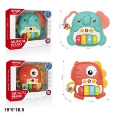 Детское пианино BabyToys HE0549 слоненок с музыкой и светом