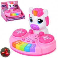 Детское пианино BabyToys 35869B единорог со светом и музыкой