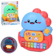 Детское пианино BabyToys 919 Динозавр с музыкой и светом