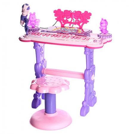 Дитячий синтезатор BabyToys 6618 зі стільчиком і світлом