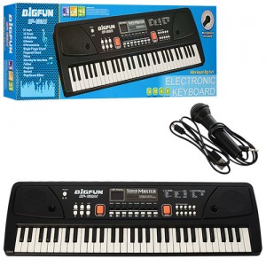 Детский синтезатор BF-630A1 61клавиша, микрофон, USB, запись, Demo, 10 ритмов, регулятор громкости, от сети / батарейки АА