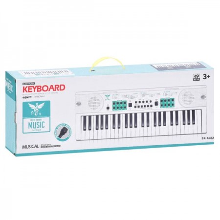 Синтезатор BX-1682A-B 54см, 49клавіш, мікрофон, запис, демо, 2 кольори, USB-шнур або бат-ки, в кор-ці Синтезатор BX-1682A-B 54см, 49клавіш, мікрофон, запис, демо, 2 кольори, USB-шнур або бат-ки, в кор-ці