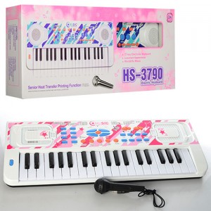 Детский синтезатор HS3711A-1-3790B-1 37 клавиш, 8 ритмов, запись, микрофон