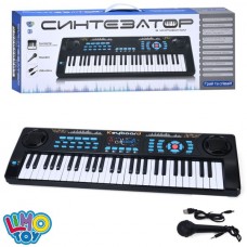 Синтезатор M 5499 70см, 54клавиши, микрофон, запись, демо, МР3, USBшнур/на бат-ке, в кор-ке