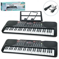 Синтезатор Q-618-618A 54см, 61клавіша,запис,мікрофон,демо, 16 ритмів, регулятор гучності, USBшнур, на бат-ці/від мережі, 2 види,в кор-ці