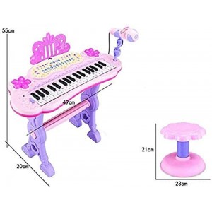 Детский синтезатор 6653, 37 клавиш, микрофон, стульчик, запись, демо, МР3