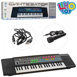 Детский синтезатор MS-3738 44 клавиши, 63 см, микрофон, запись, демо, от сети