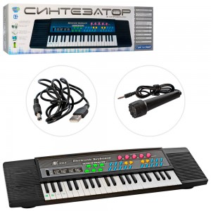 Детский синтезатор MS-3738 44 клавиши, 63 см, микрофон, запись, демо, от сети