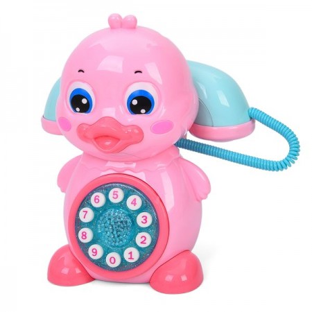 Іграшковий телефон BabyToys 6821B качка з музикою і світлом Іграшковий телефон BabyToys 6821B качка з музикою і світлом