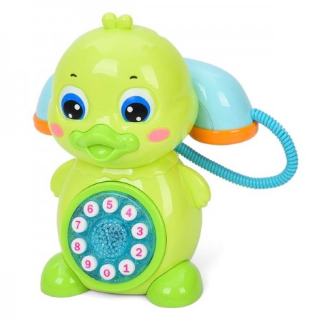 Іграшковий телефон BabyToys 6821B качка з музикою і світлом Іграшковий телефон BabyToys 6821B качка з музикою і світлом