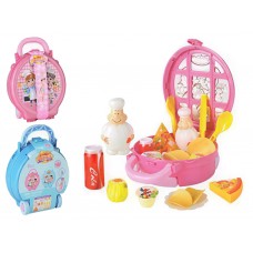 Игрушечный набор посуды Kitchen Set 3 в 1 с рюкзаком-чемоданом, 12+ элементов, 2 вида FY915188