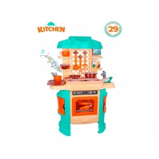 Детская игрушечная кухня, 29 предметов в коробке, Технок 5637