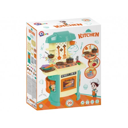 Детская игрушечная кухня, 29 предметов в коробке, Технок 5637 Детская игрушечная кухня, 29 предметов в коробке, Технок 5637